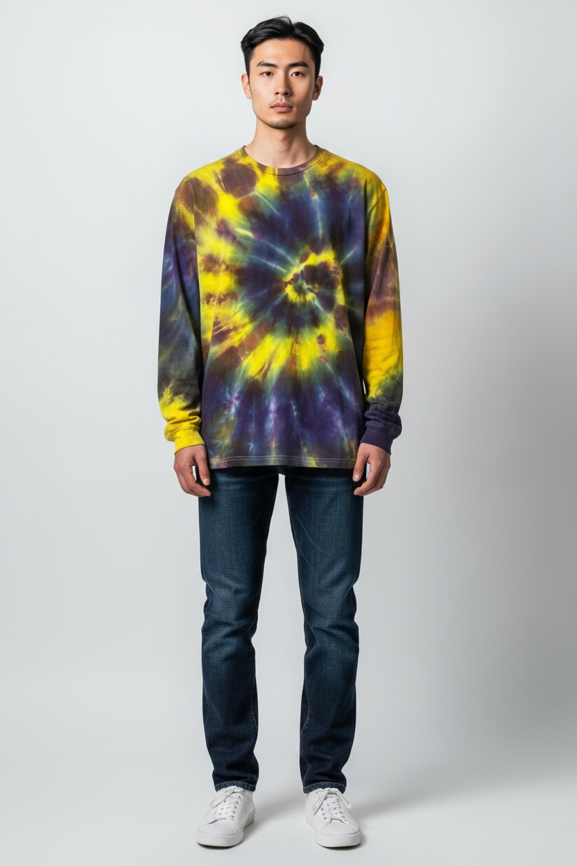Long sleeved tie dye spiral