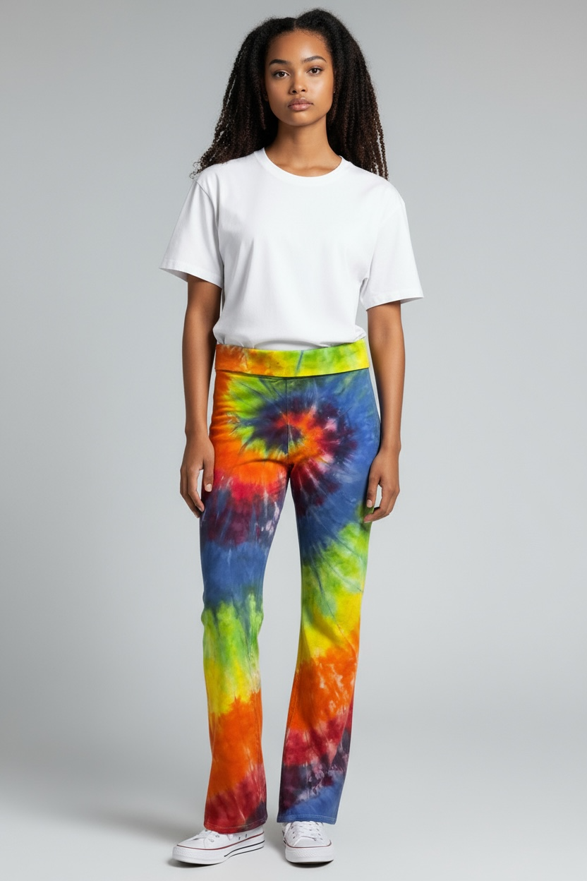 Ladies tie dye yoga pants