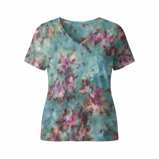 Ladies pastel scrunch tie dye tee
