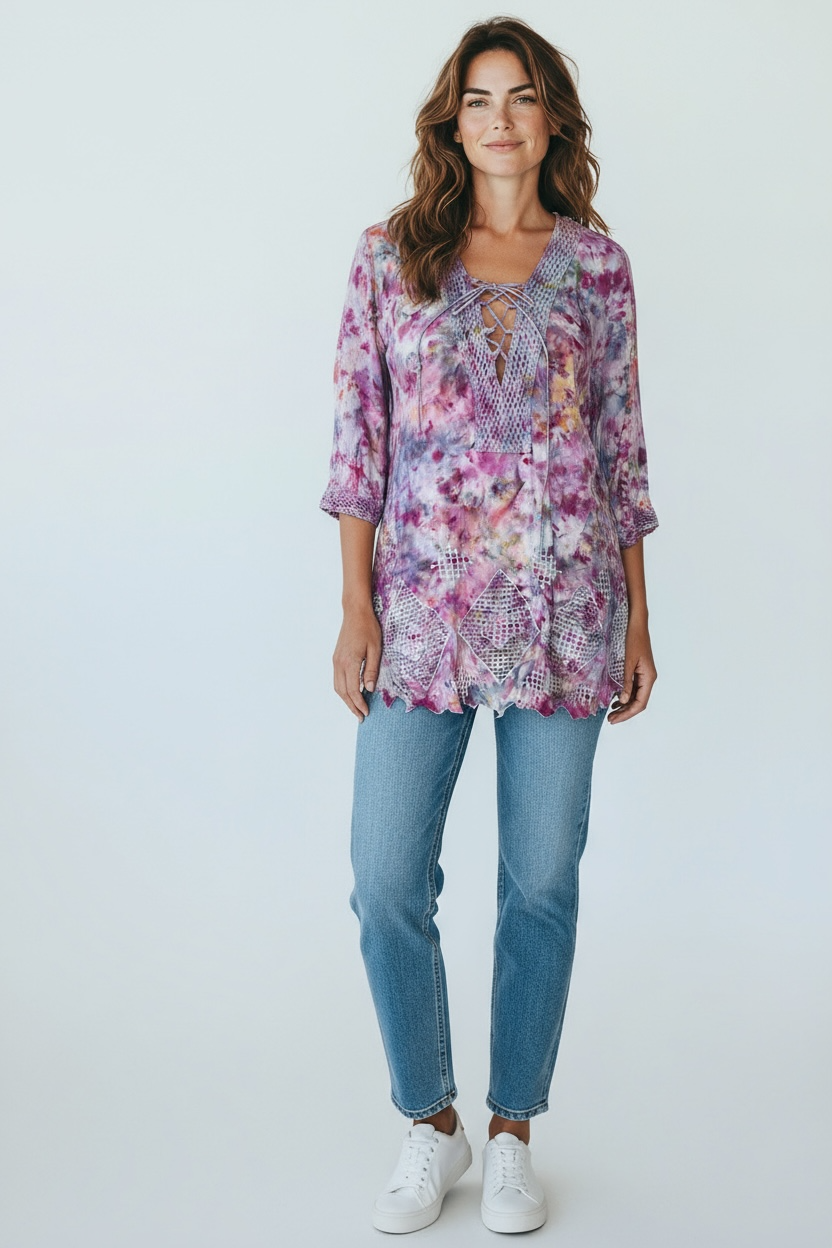 Fun pastel tie dye top