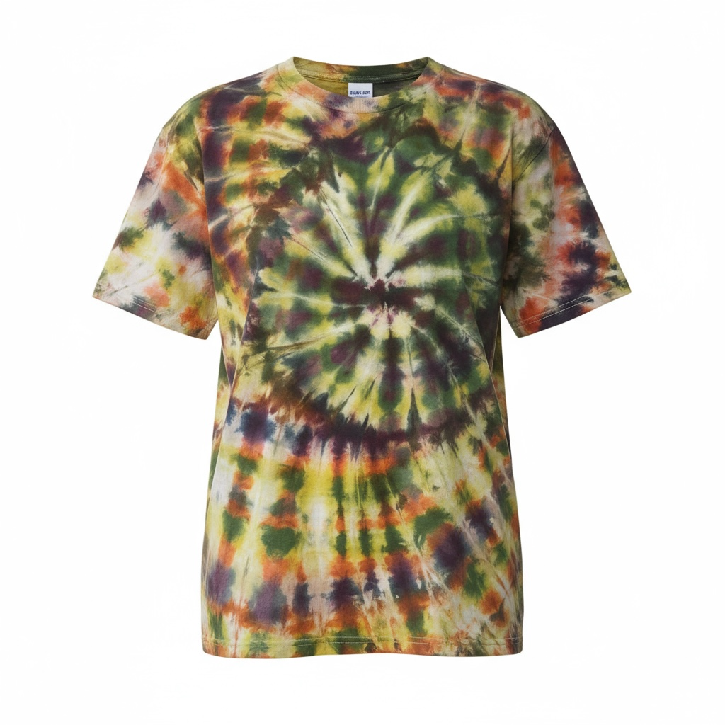Tie dye T-shirt with bursts of color