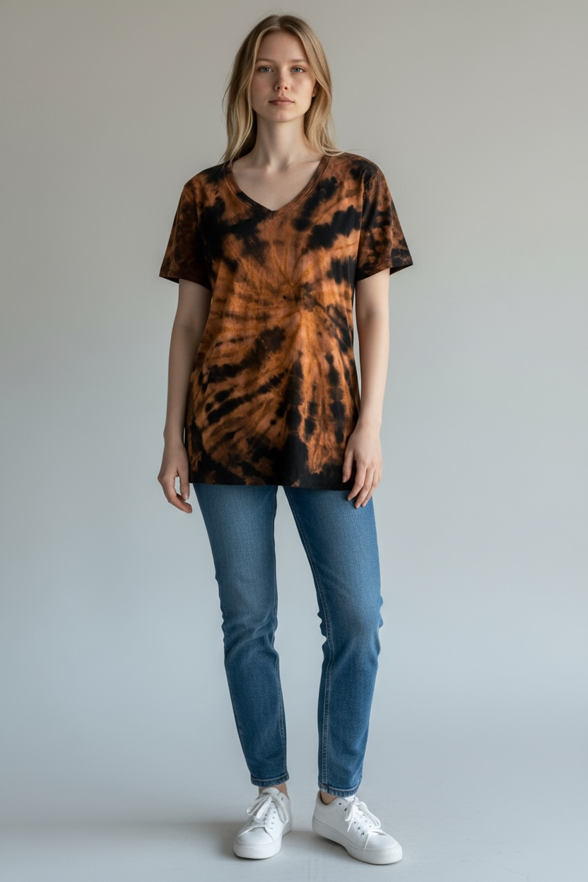 Ladies cut reverse dyed top