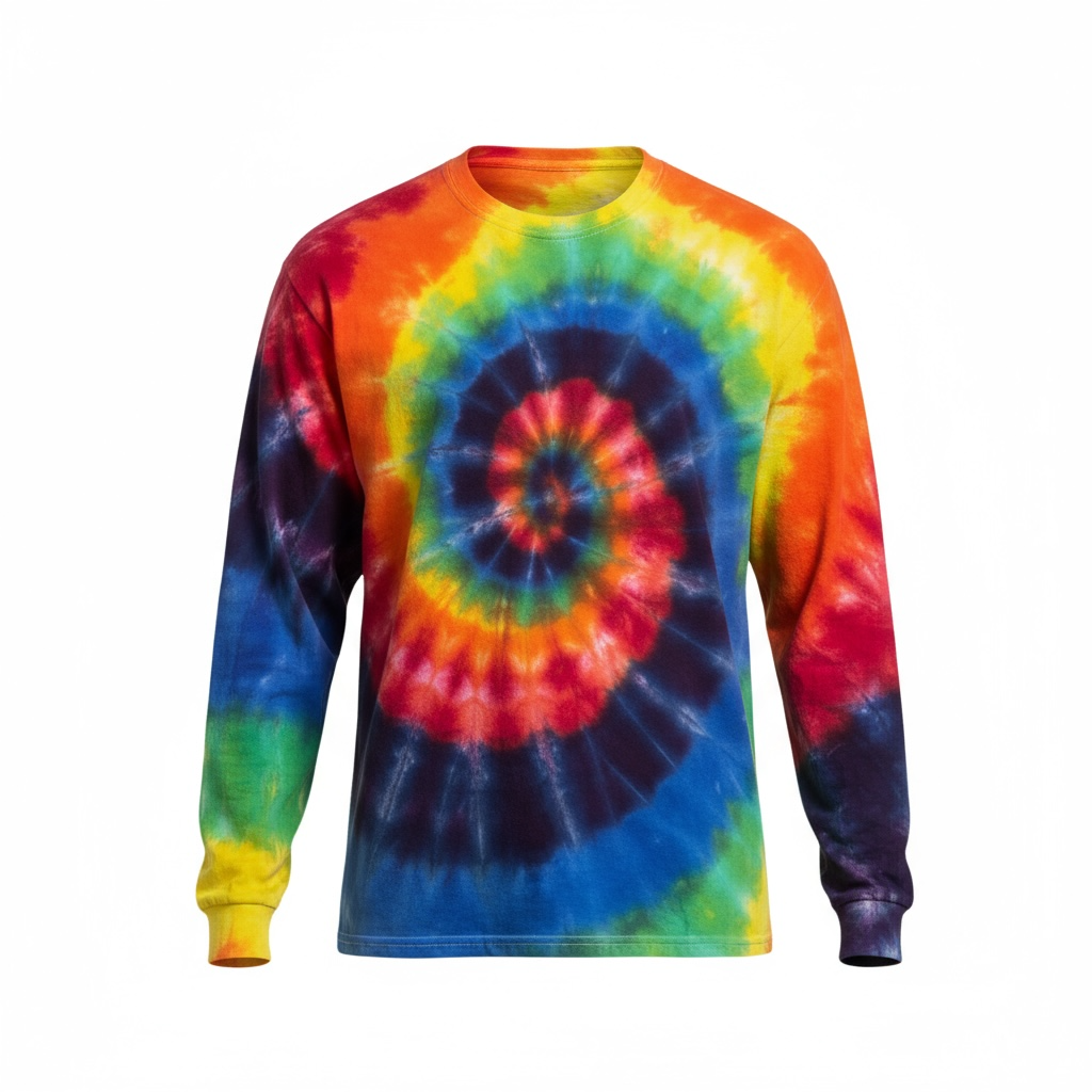 Tie dye spiral long sleeved T-shirt
