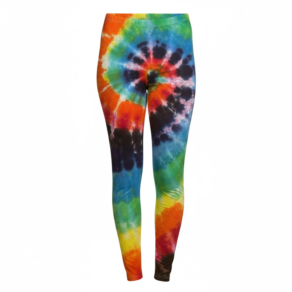 Rainbow spiral tie dye leggings