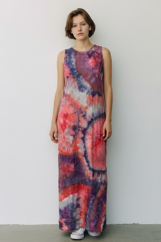 Tie dye full length sundress