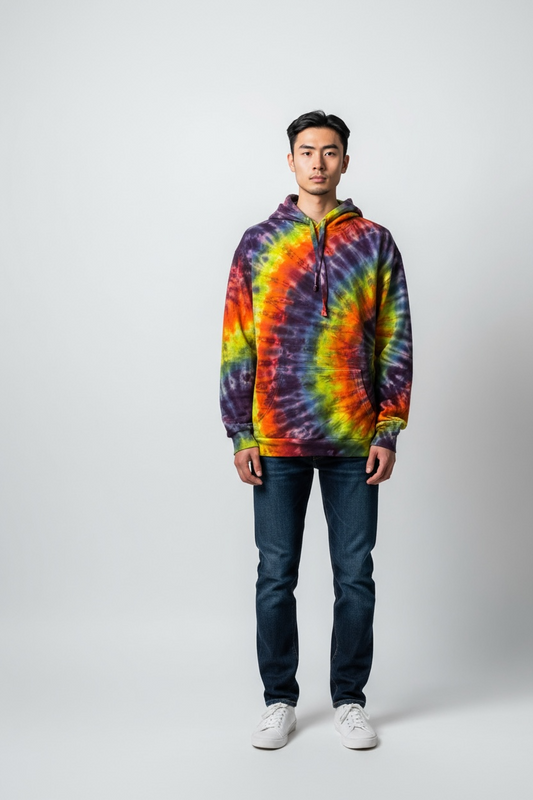 Rainbow tie dye hoodie